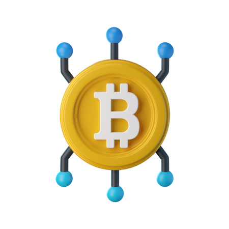 Red bitcoin  3D Icon