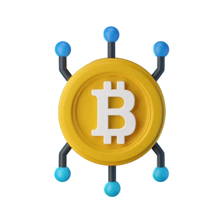 Red bitcoin  3D Icon