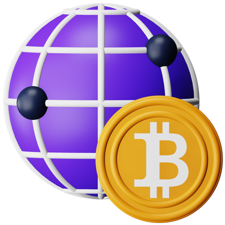 Red bitcoin  3D Icon