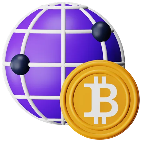 Red bitcoin  3D Icon