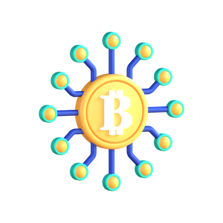 Red bitcoin  3D Icon