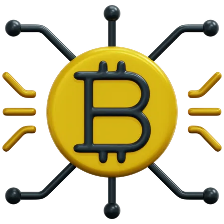 Red bitcoin  3D Icon