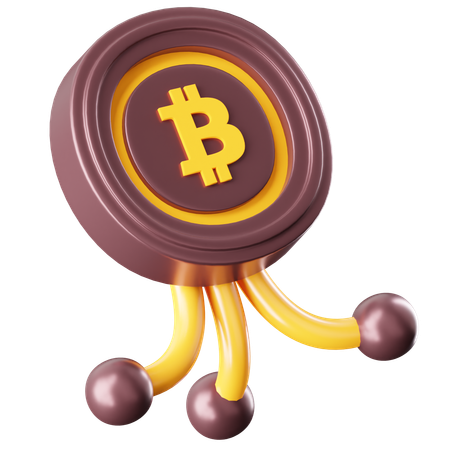 Red bitcoin  3D Icon