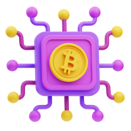 Red bitcoin  3D Icon