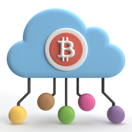 Red bitcoin  3D Icon