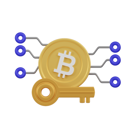 Red bitcoin segura  3D Icon
