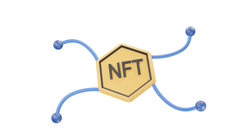 Red blockchain nft  3D Icon