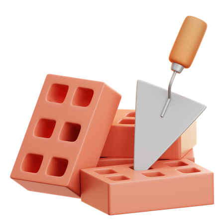 Red Brick  3D Icon