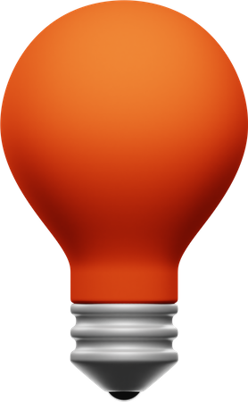 Red Bulb  3D Illustration
