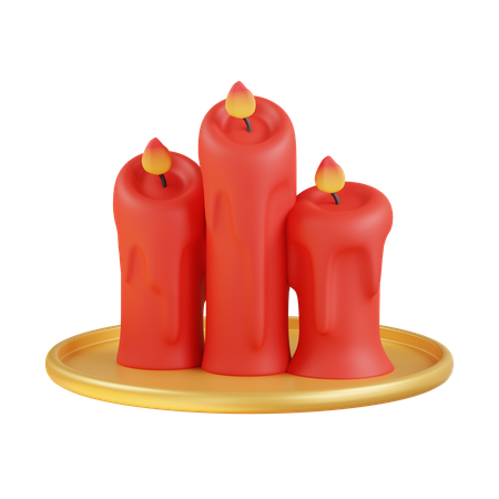 Red Candles  3D Icon