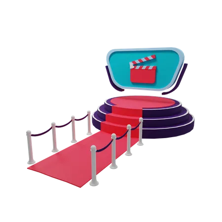 Red Carpet 3D Illustration