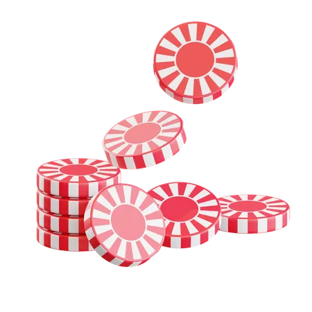 Red Casino Chip  3D Icon