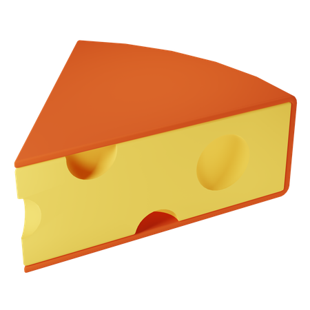 Red Cheese Cube  3D Icon