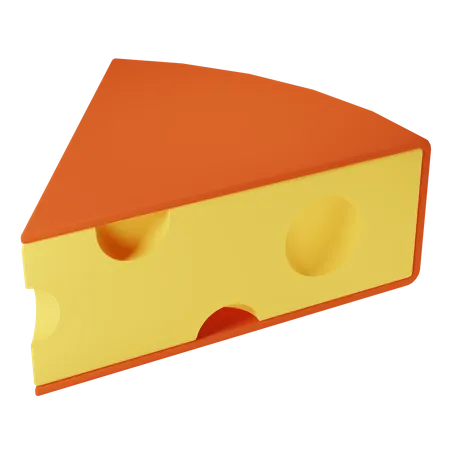 Red Cheese Cube  3D Icon