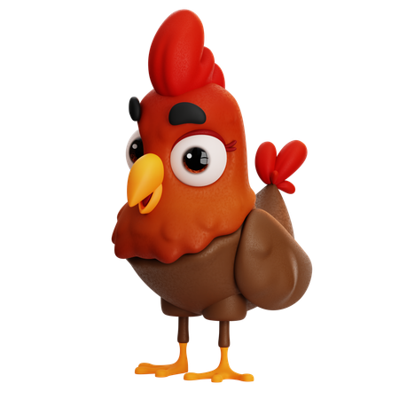 Red Chicken  3D Icon