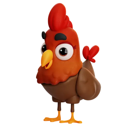 RED CHICKEN  3D Icon