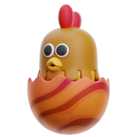 Red Chicken  3D Icon