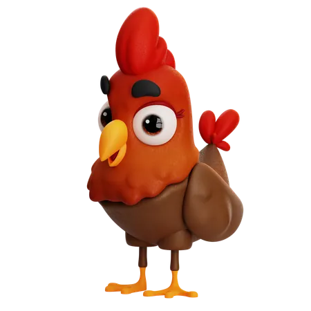 Red Chicken  3D Icon