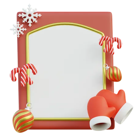 Red Christmas Frame  3D Icon