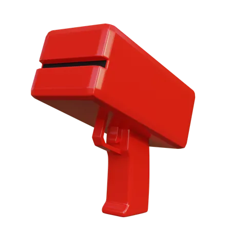 Red color Money Gun  3D Icon