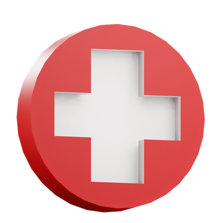 Premium Vector  Round shape red cross icon