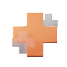 3d red cross symbol logo
