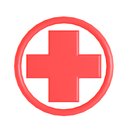 Red Cross Symbol 3D Icon