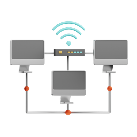 Red de área local LAN  3D Icon