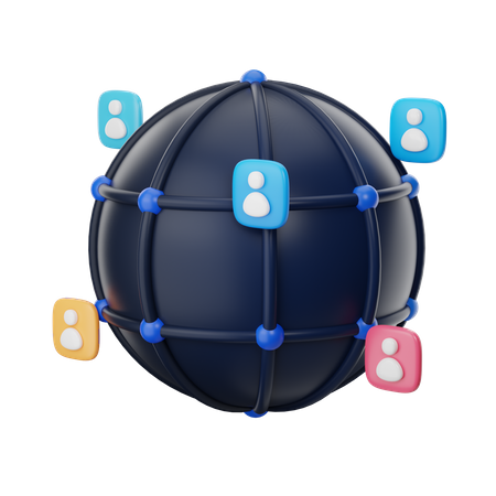 Red de clientes  3D Icon