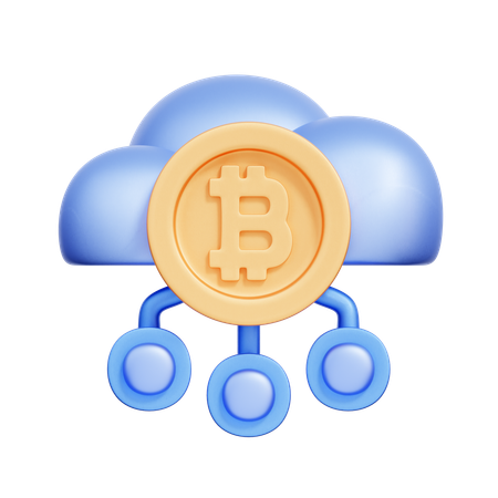 Red de criptomonedas en la nube  3D Icon
