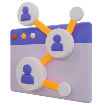 Red de usuarios en línea  3D Icon