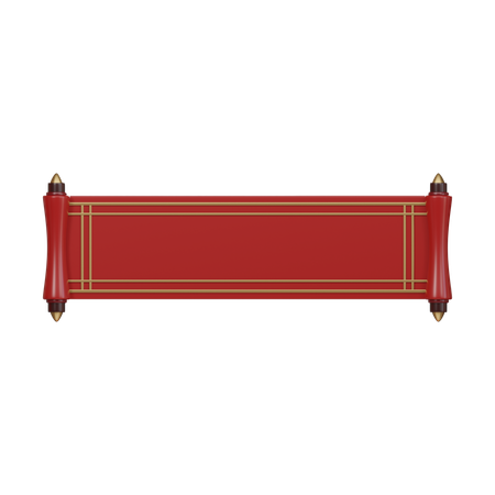 Red Decorative Banner  3D Icon