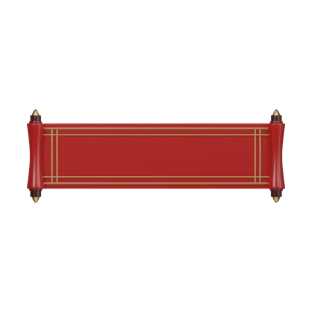 Red Decorative Banner  3D Icon