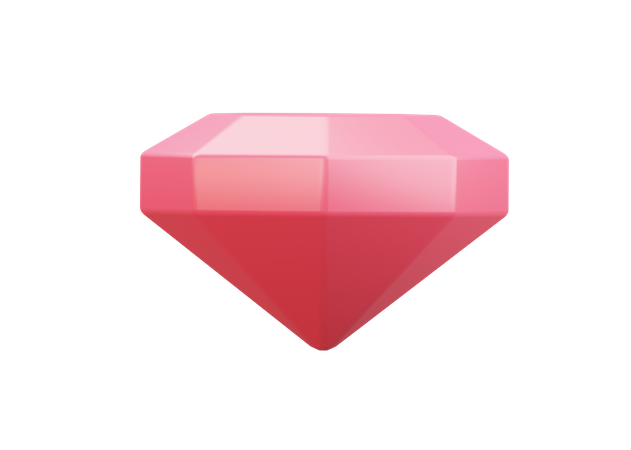 Red diamond 3D Illustration