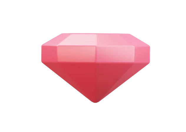 3 D Icon Pink Diamond Game 3D Illustration