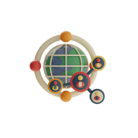 Red empresarial global  3D Icon