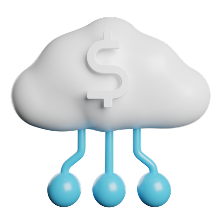 Red en la nube  3D Icon