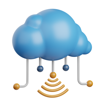 Red en la nube  3D Icon