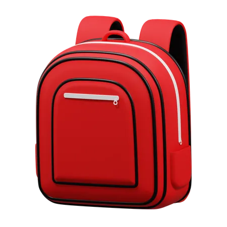 Red Ergonomic Backpack  3D Icon