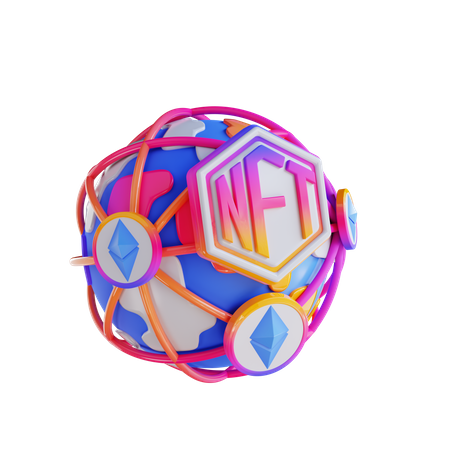 Red ethereum nft  3D Icon