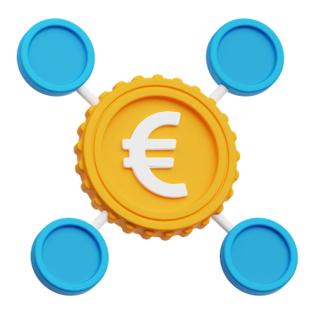 Red del euro  3D Icon