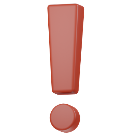 Red Exclamation Mark  3D Icon