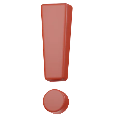 赤い感嘆符  3D Icon