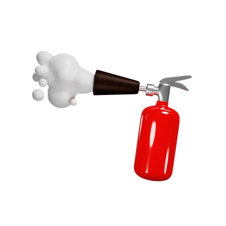 Red Fire Extinguisher Extinguish Fires Foam From Nozzle Protection From Flame  3D Illustration