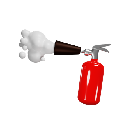 Red Fire Extinguisher Extinguish Fires Foam From Nozzle Protection From Flame 3D Illustration