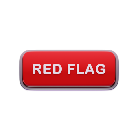 Red flag button  3D Icon
