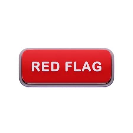 Red flag button  3D Icon