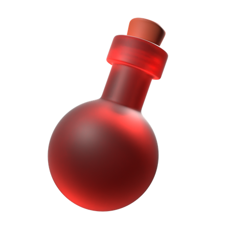 Red Flask 3D Illustration