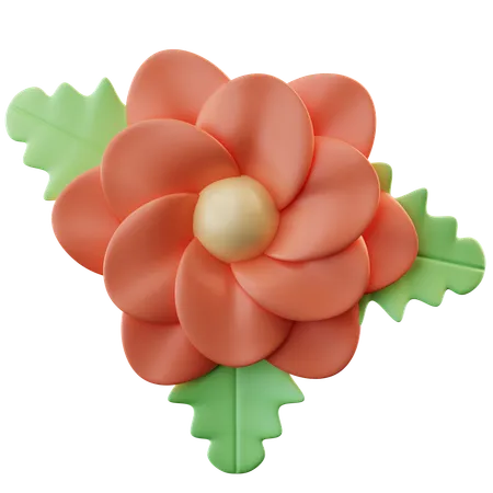 Red Flower  3D Icon