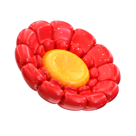 Red Flower  3D Icon